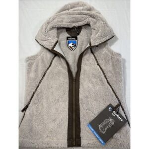 VEST HOODED KUHL Women's Flight Fleece jacket STONE- LARGE NWT